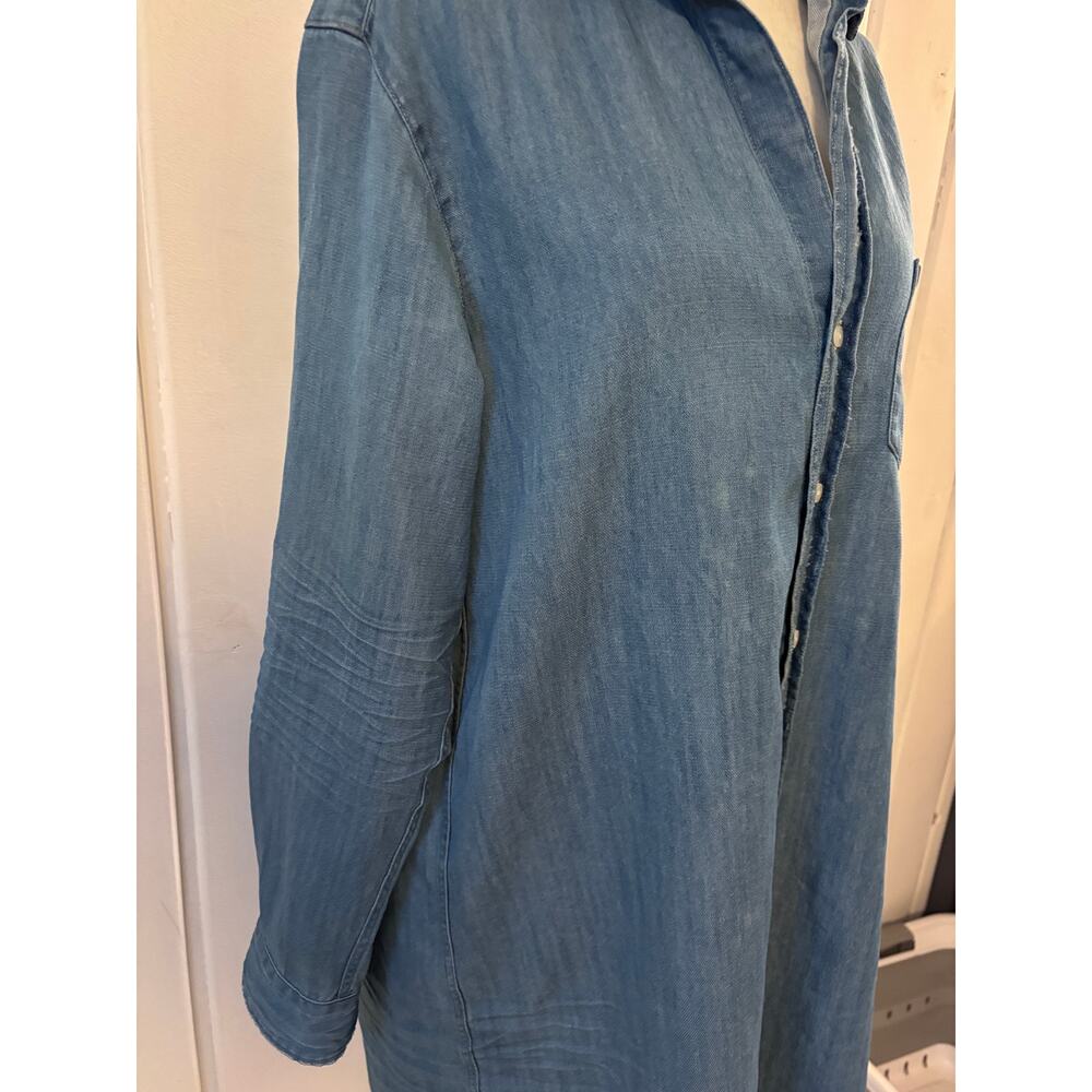 Frank & Eileen Blue Chambray Shirt Dress Medium - Picture 2 of 14